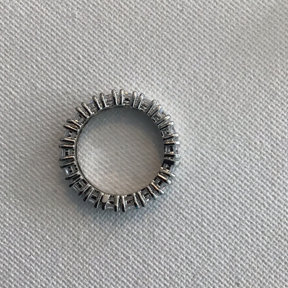Gorgeous Crystal Princess Cut Eternity Band - Picture 6 of 7